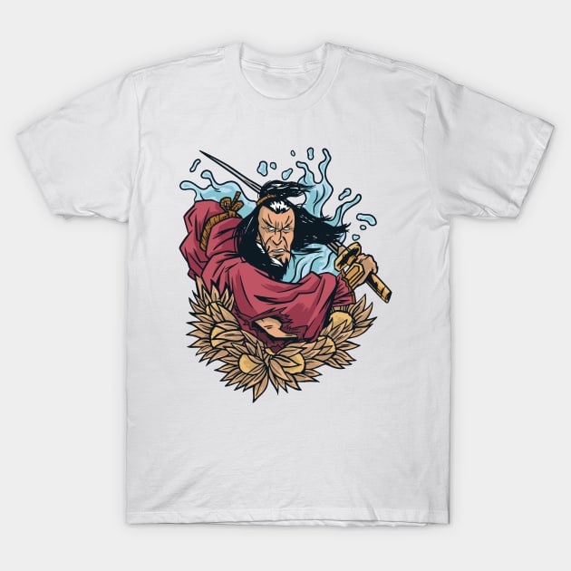 Fierce Japanese Samurai Warrior T-Shirt by BamBam